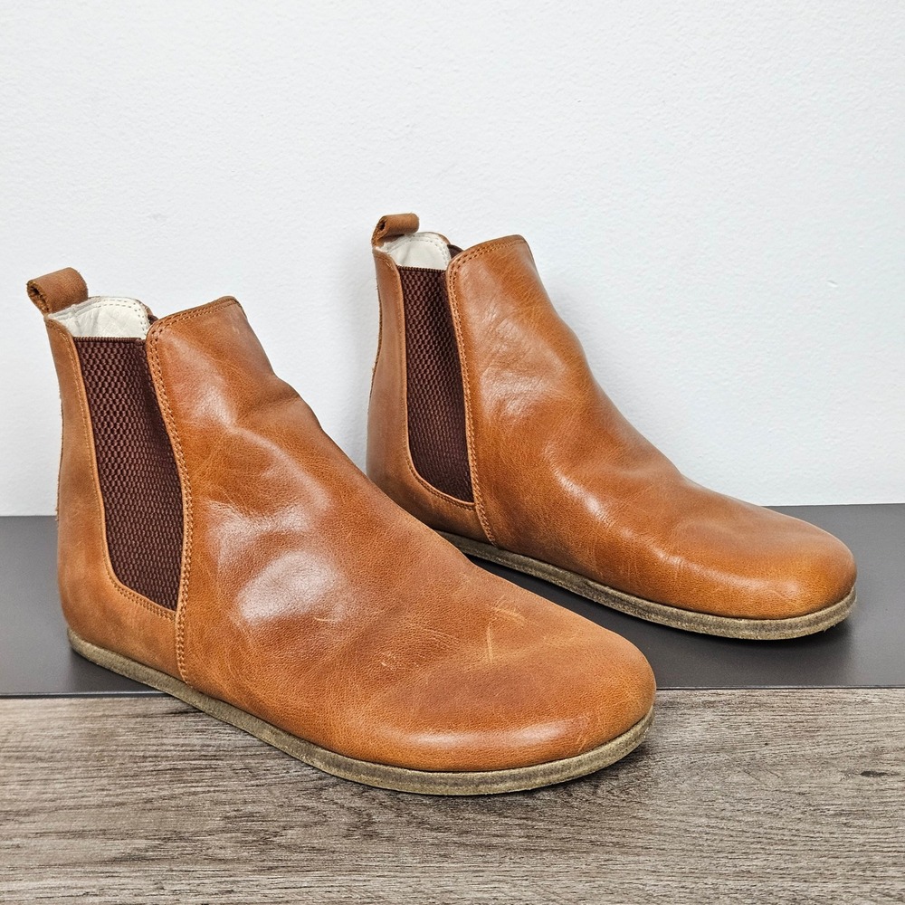 Earthing Harmony Chelsea Boots Sz 38 US 7 7.5 Grounding Barefoot Brown Leather